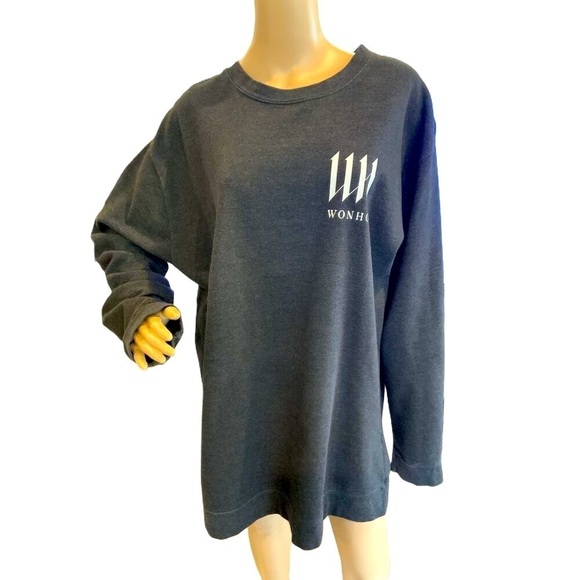 Independent Trading Co Wonho Black Graphic Print Pullover Sweatshirt Size Large - Picture 1 of 12